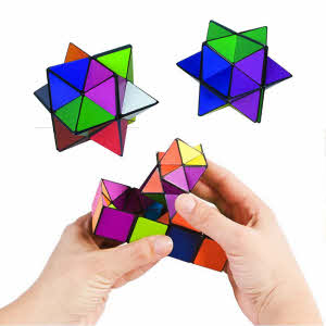 Magic Star Cube,Cube Magique étoile 2 en 1,3D Puzzle Cube,Cube 3D  Infini,Cube de Vitesse,Magic Cube Puzzle,Jouet de Bureau Cube Infini  Magique,Magic